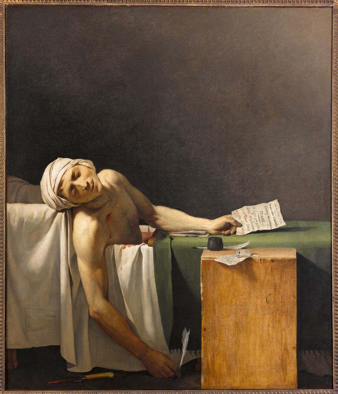 "In the eyes of the revolutionaries, Marat immediately became a martyr of freedom after his assassination," writes Alain Chevalier in "Body. Gaze. Power." "Rather than hide the circumstances of his death, they chose to glorify them."