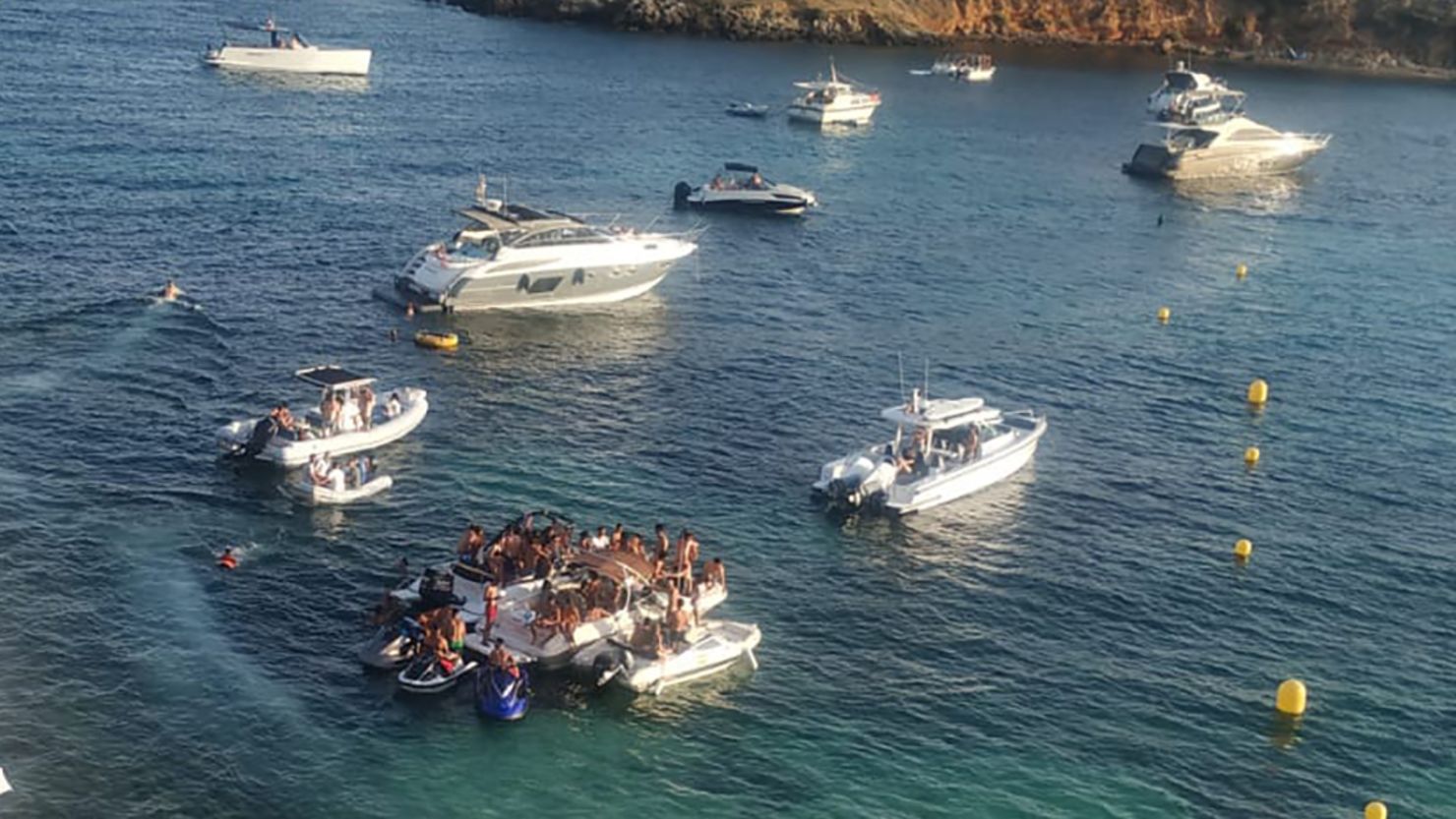 Boat parties are banned under coronavirus rules, but that didn't stop this group in Portals Nous.