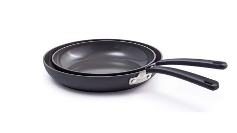 GreenPan Levels Stackable Ceramic Nonstick Frypan Set, 10" and 12"
