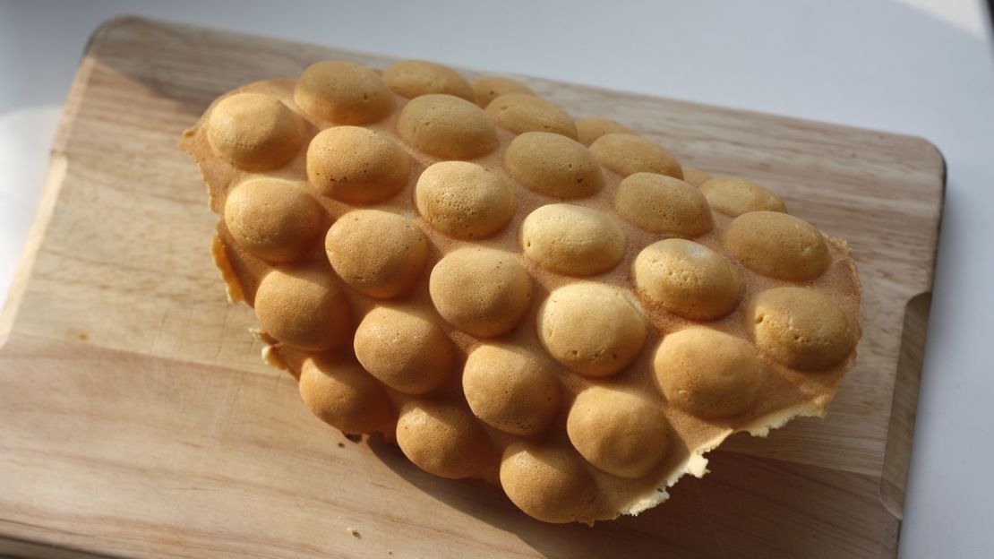 Hong Kong's egg waffles are crispy on the outside, while each "bubble" is fluffy on the inside. 