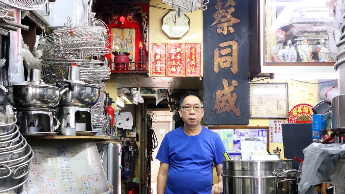 Leung Wing Cheung, the third-generation owner of the Choy Tung Shing kitchenware factory.