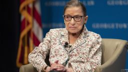 Supreme Court Associate Justice Ruth Bader Ginsburg speaks about her work and gender equality during a panel discussion at the Georgetown University Law Center in Washington, Tuesday, July 2, 2019. (AP Photo/Manuel Balce Ceneta)