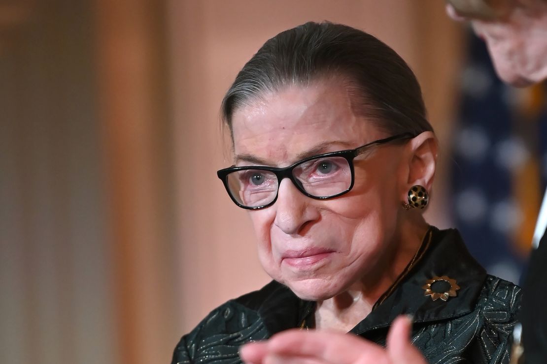 Supreme Court Justice Ruth Bader Ginsburg is seen on February 14, 2020 in Washington, DC.