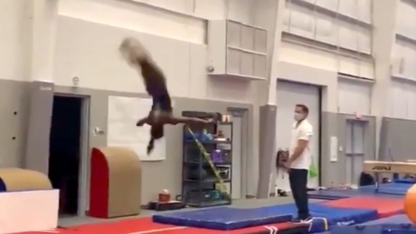 Simone Biles Double Tuck Video