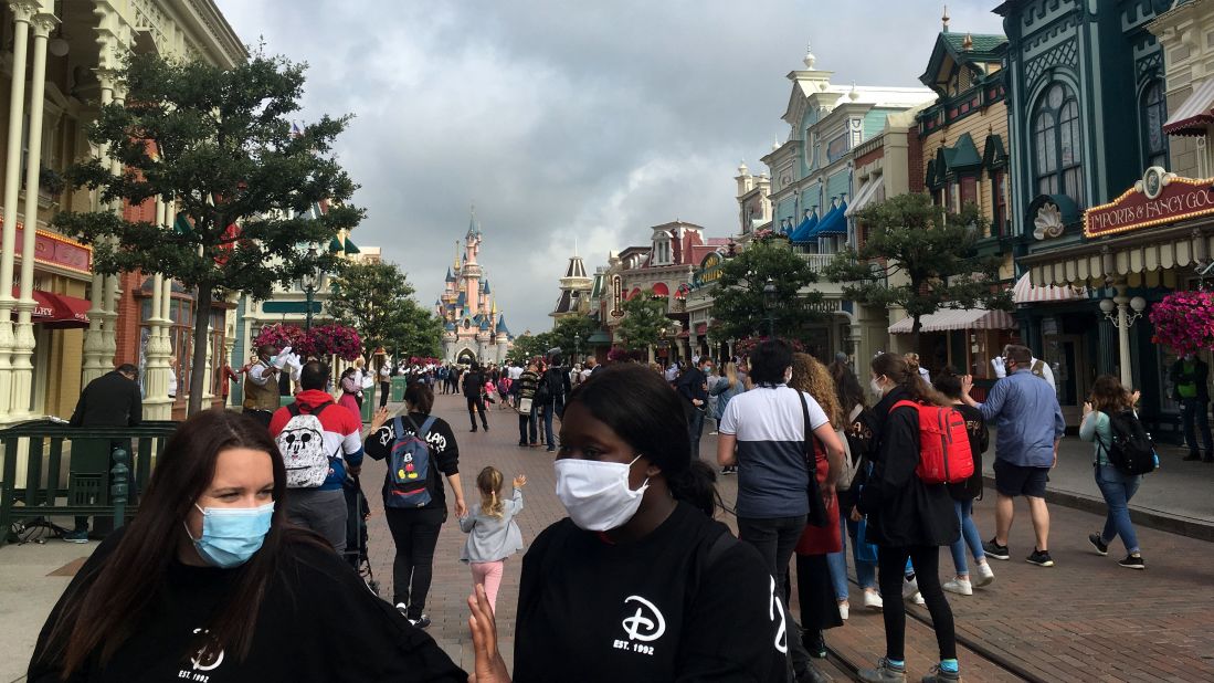 <strong>Return to Disney:</strong> Visitors return to Disneyland Paris as part of its phased reopening. Masks are compulsory for age 11 and over.