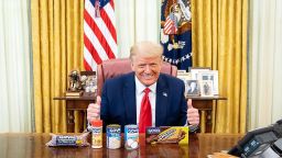 President Donald Trump poses with Goya products, in this photo posted to his Instagram account.