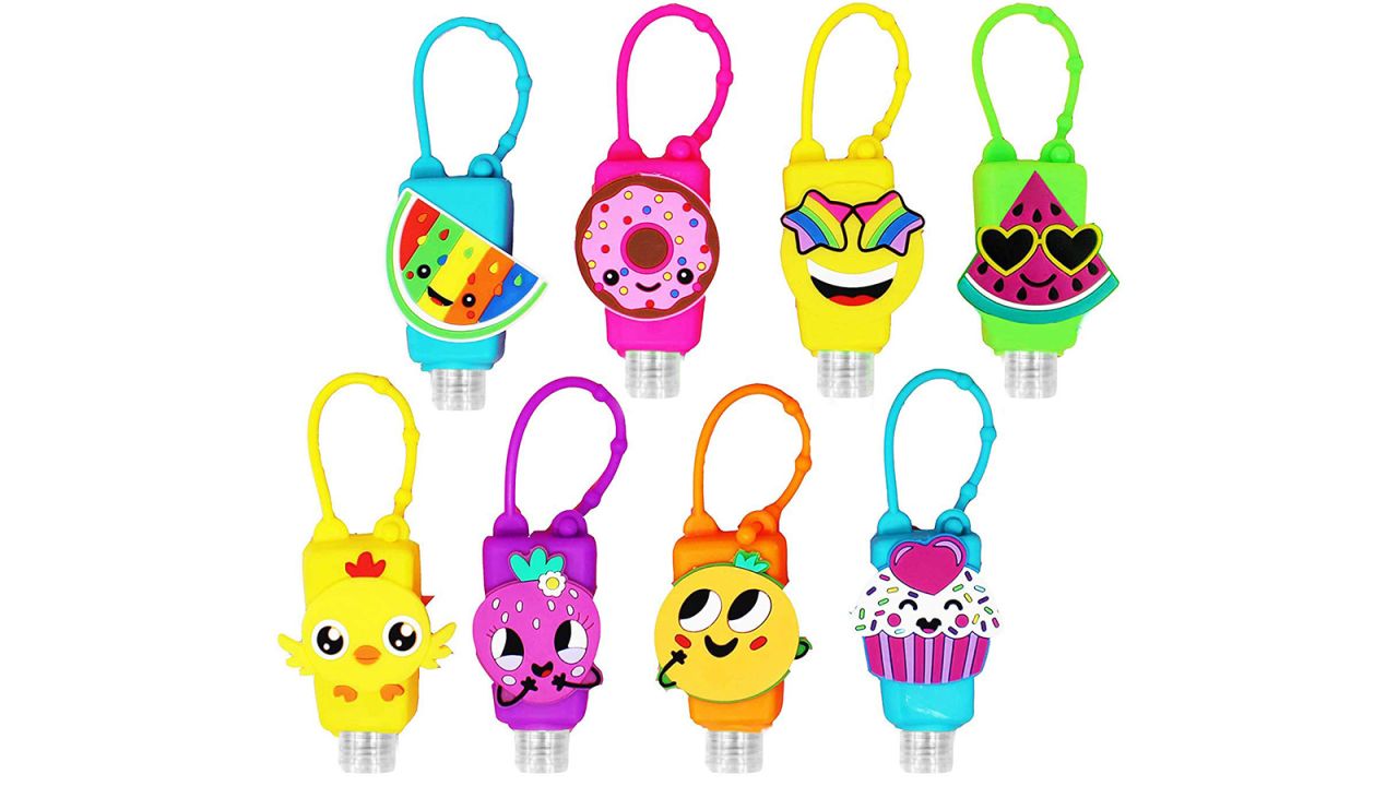 Kinia 8-Pack Empty Hand Sanitizer Keychain Carriers 
