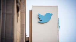 The Twitter Inc. logo is displayed outside the company's headquarters in San Francisco, California, U.S., on Thursday, Feb. 8, 2018. Twitter Inc. soared the most since its market debut in 2013 after it posted the first revenue growth in four quarters, driven by improvements to its app and added video content that are persuading advertisers to boost spending on the social network. Photographer: David Paul Morris/Bloomberg via Getty Images