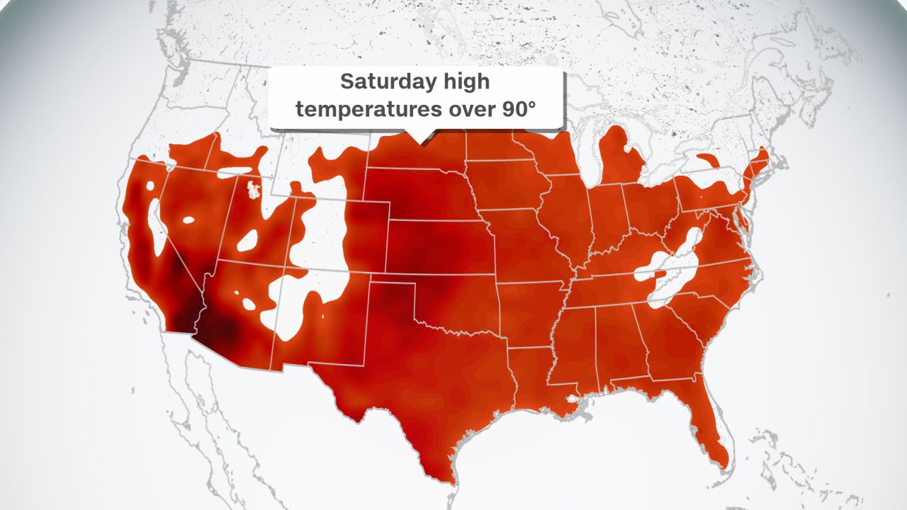 weather saturday heat above 90