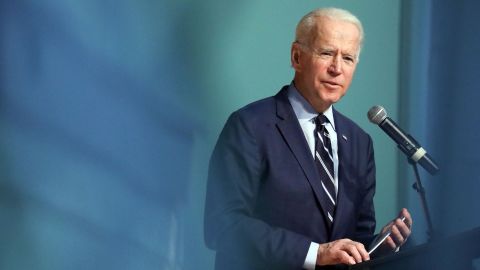 Biden addresses the crowd during the Rev. Al Sharpton Minister's Breakfast at Mt. Moriah Missionary Baptist Church in North Charleston, South Carolina on February 26, 2020.