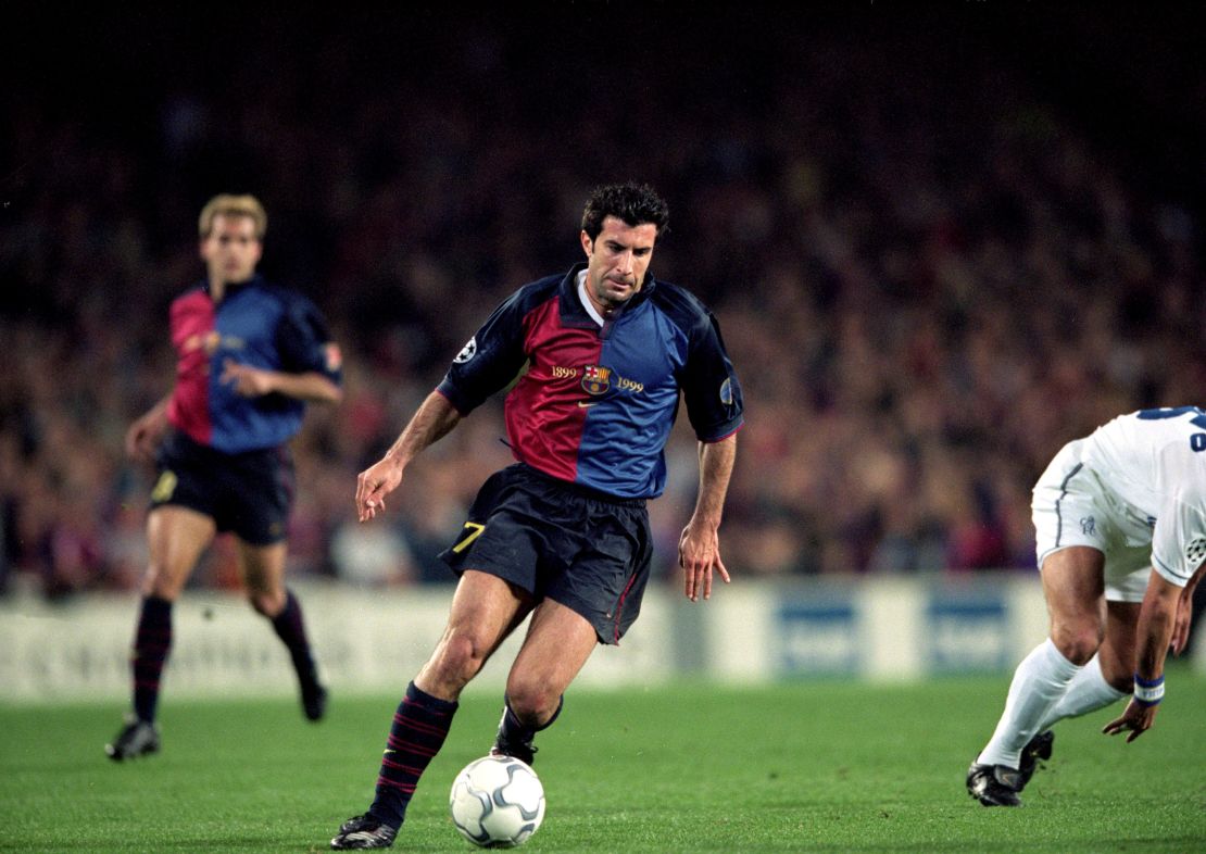Figo was Barca's captain and star player. 