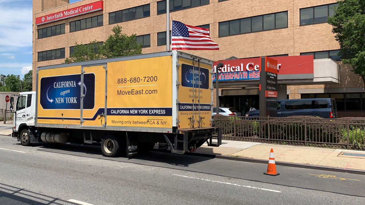 The paintings were delivered by truck to Interfaith Medical Center in Brooklyn.