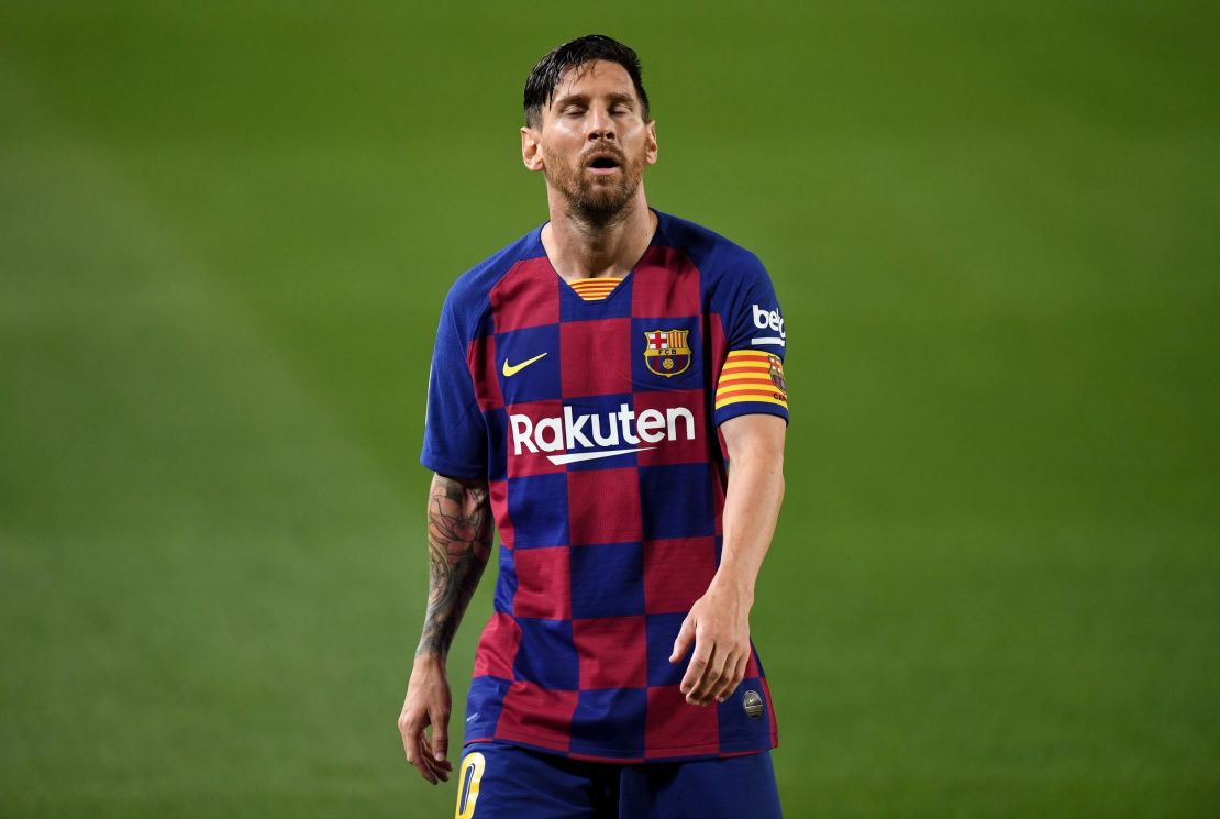 A frustrated Lionel Messi couldn't prevent a shock defeat for Barcelona.