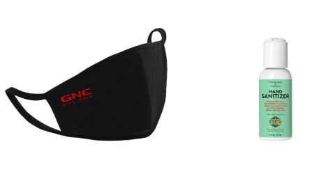 GNC Personal Adult Cloth Face Mask and Uncle Bud's Hand Sanitizer