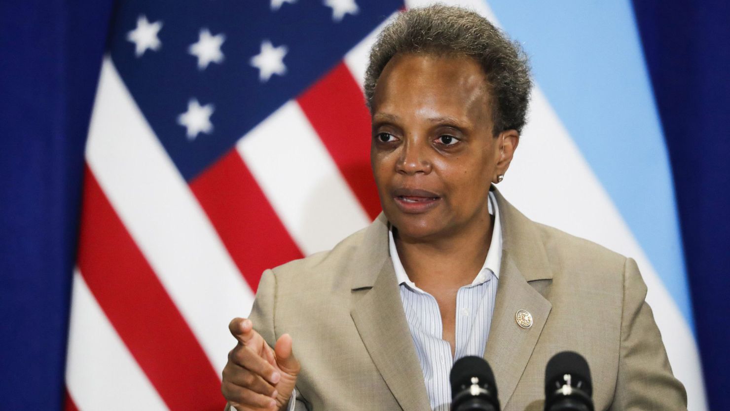 Mayor Lori Lightfoot speaks at City Hall in Chicago on June 15, 2020.