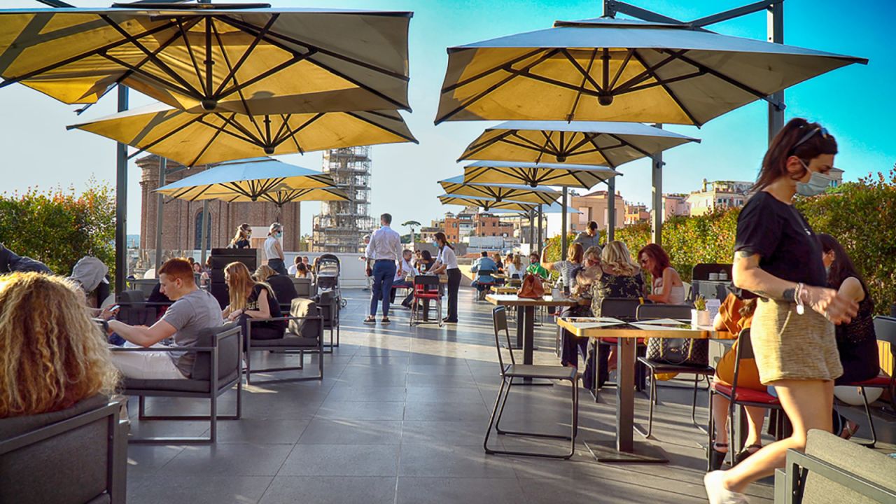 Restaurateurs Riccardo Di Giacinto and Ramona Anello, who own Up Sunset rooftop bar and Michelin-starred All'Oro, say they are just keeping afloat. 