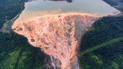TOPSHOT - An aerial view taken on June 27, 2020 shows orange-coloured rivers fanning out over the forested landscape near a disused copper-sulphide mine near the village called Lyovikha in the Urals. - Russian prosecutors on July 15, 2020 said they were conducting an inspection of a facility supposed to treat acid runoff from an abandoned Urals mine after photographs emerged of nearby rivers running orange. (Photo by Sergey Zamkadniy (zamkad_life) / AFP) (Photo by SERGEY ZAMKADNIY (ZAMKAD_LIFE)/AFP via Getty Images)