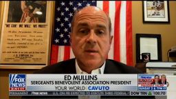 Ed Mullins appears on Fox News with a QAnon mug.
