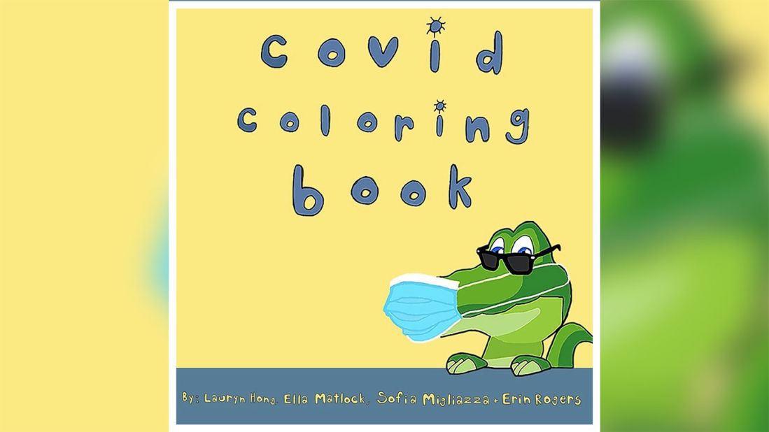 The four students wrote, illustrated and published the "Covid Coloring Book" to teach children about the pandemic.