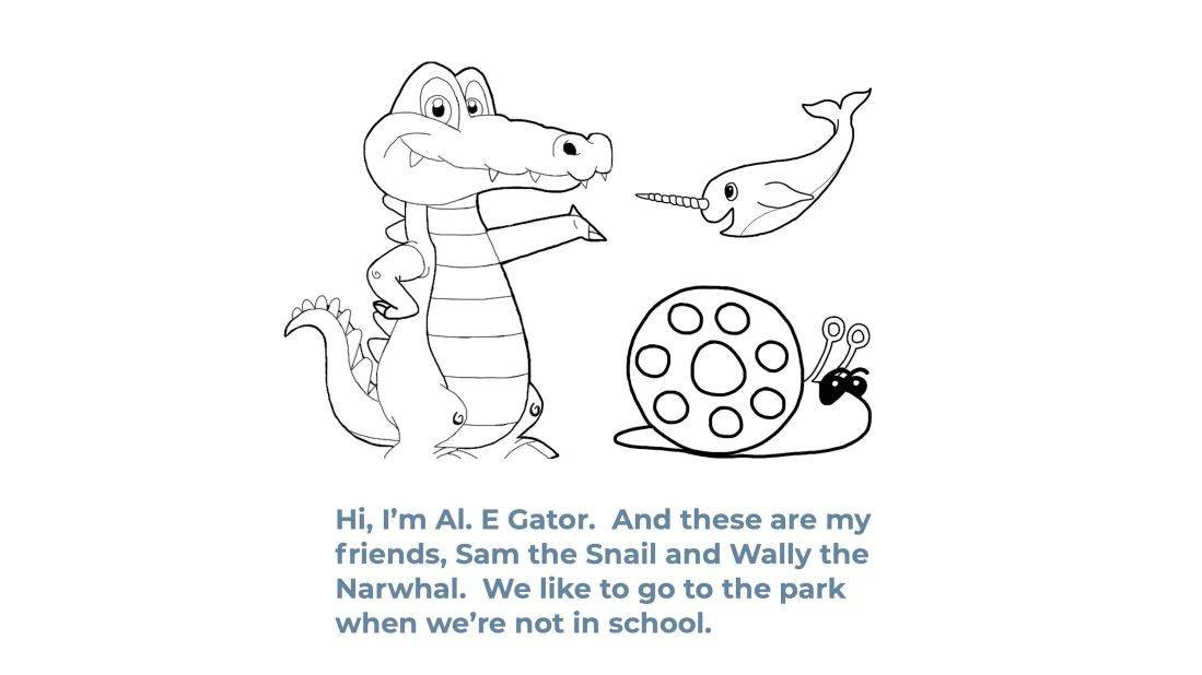 The book uses three characters, Al E. Gator, Wally the Narwhal and Sam the Snail, to educate children about coronavirus.
