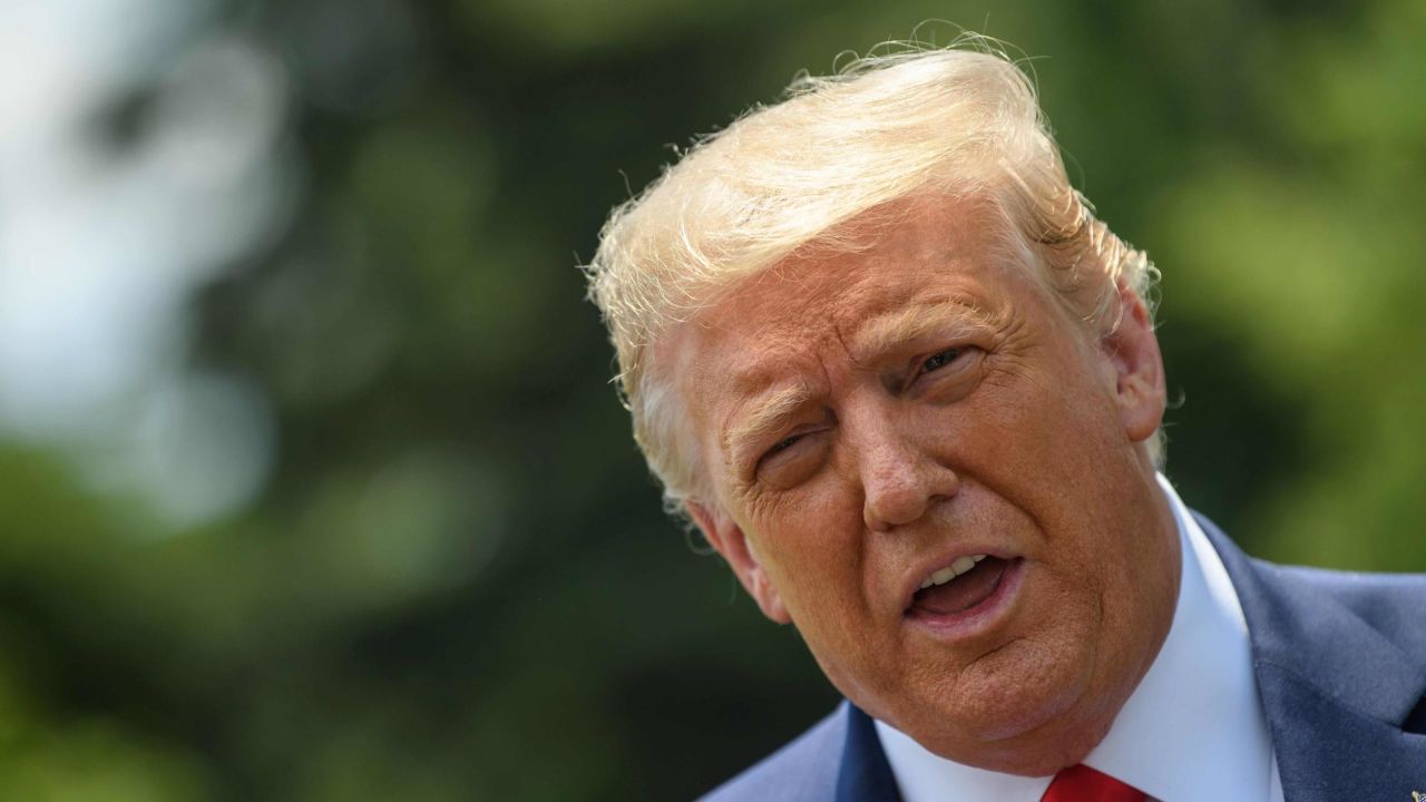 US President Donald Trump speaks to the press at the White House in Washington, DC, on July 15, 2020, before departing for Atlanta. (Photo by NICHOLAS KAMM / AFP) (Photo by NICHOLAS KAMM/AFP via Getty Images)