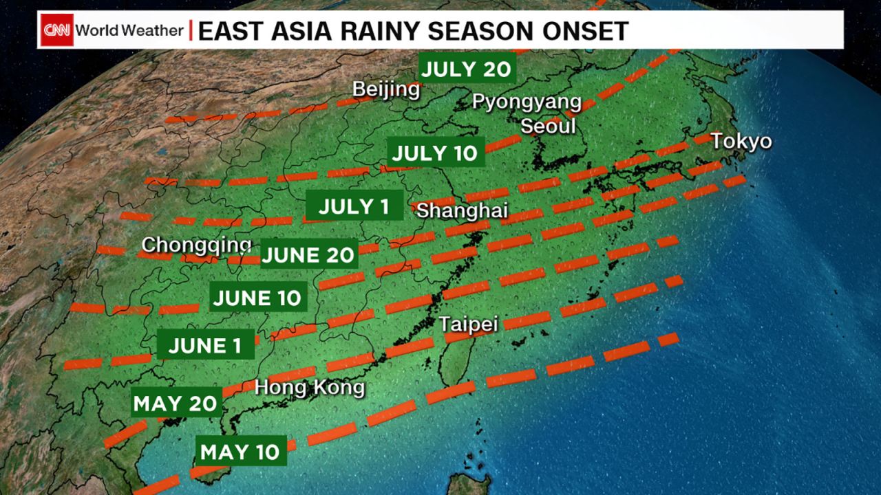 The progression of the annual East Asia monsoon season
