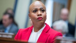 UNITED STATES - MARCH 11: Rep. Ayanna Pressley, D-Mass., attends the House Oversight and Reform Committee hearing on Coronavirus Preparedness and Response, in Rayburn Building on Wednesday, March 11, 2020. (Photo By Tom Williams/CQ-Roll Call, Inc via Getty Images)