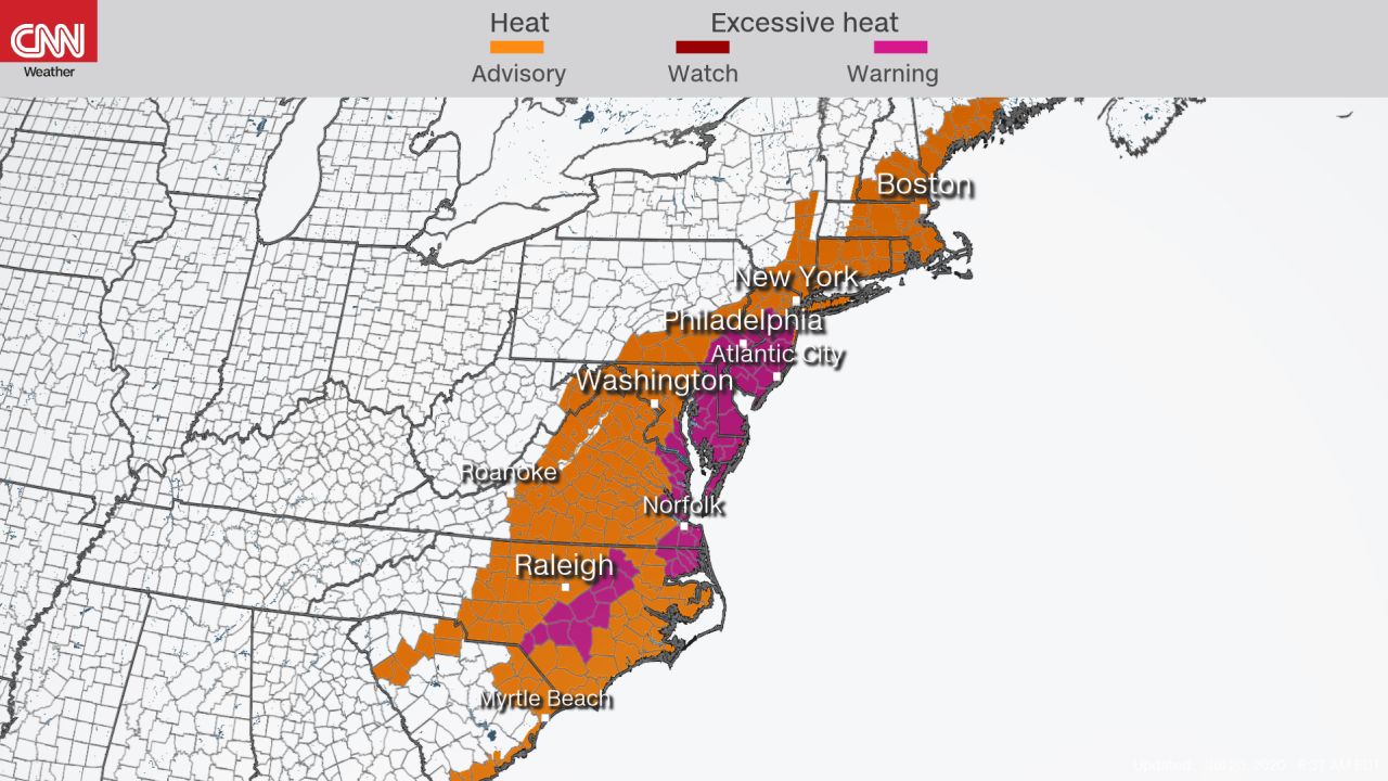 Heat wave It will feel like 110 degrees in the Northeast today CNN