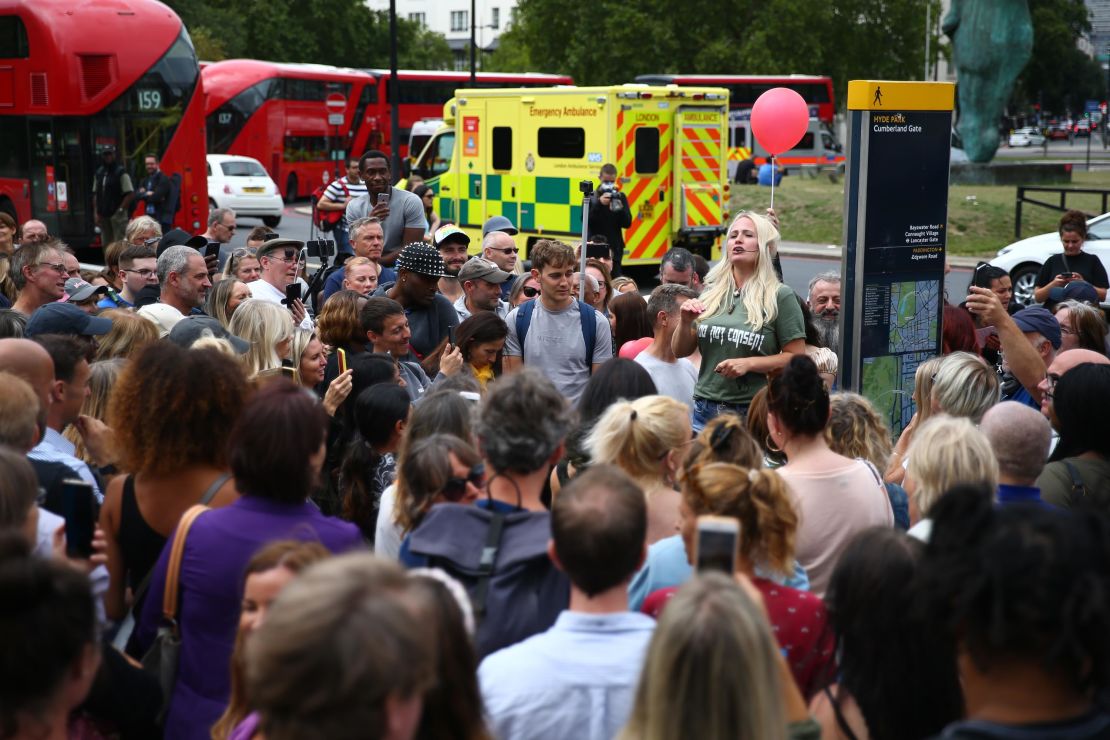 Hundreds attended the rally in Hyde Park.