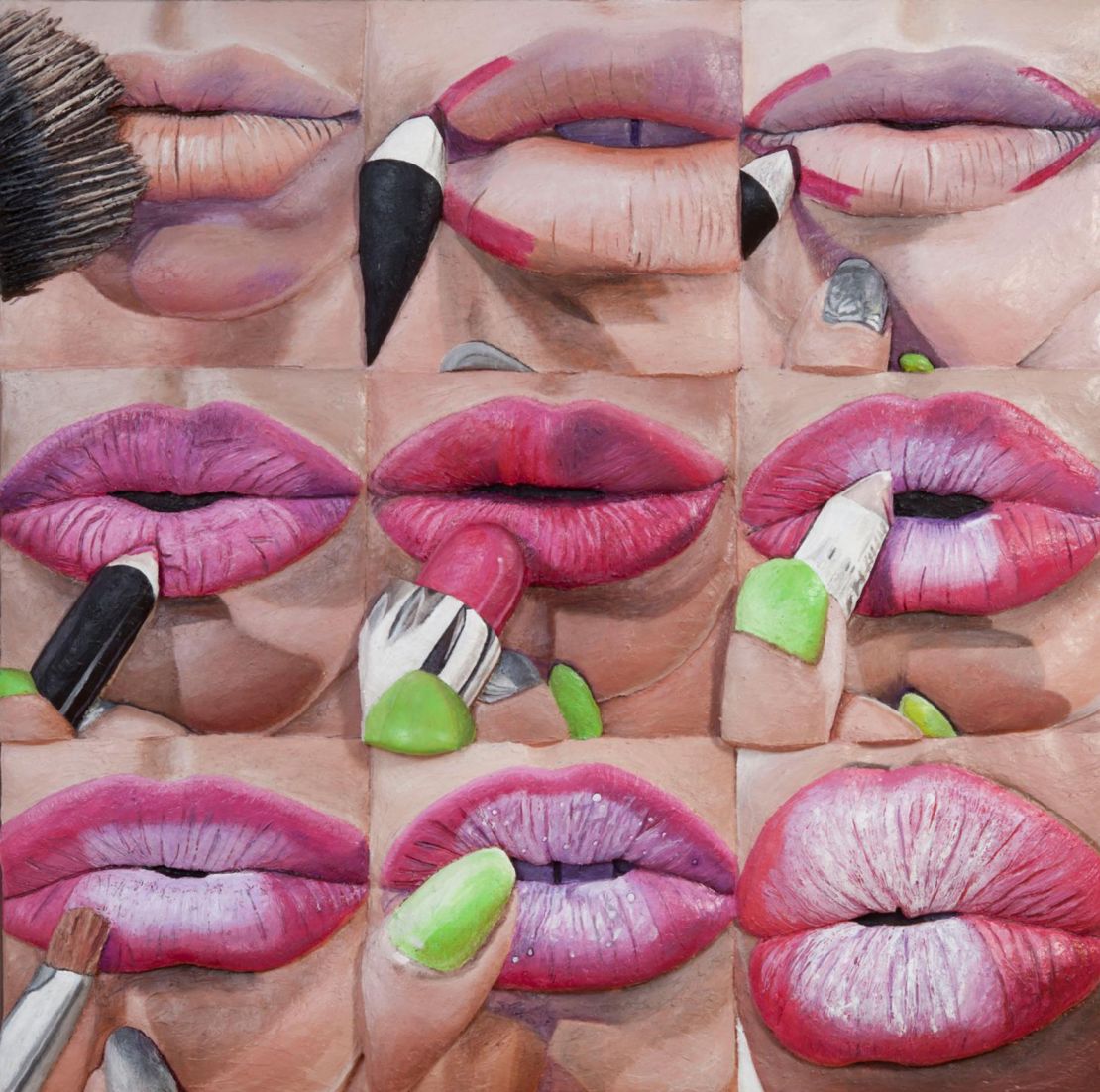 "Crystal Pink Lip" (2017) by Gina Beavers. Courtesy of the artist.