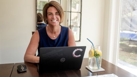Colleen Kearney says her workouts are essential to her recovery. Not having to commute or take business trips has been a gift since she now has more time for them.