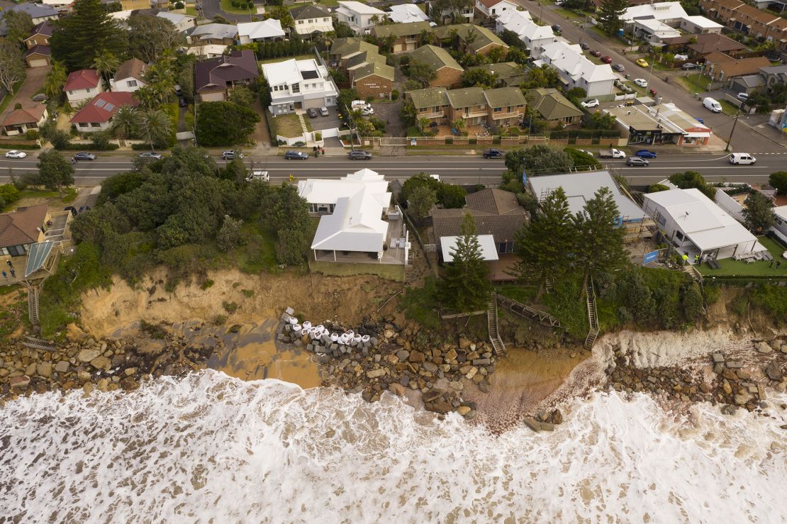 An aerial view of the suburb of Wamberal in Australia's New South Wales on July 17.