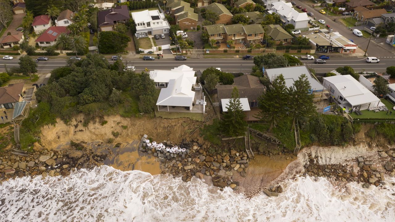 An aerial view of the suburb of Wamberal in Australia's New South Wales on July 17.