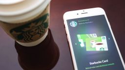 View of the Starbucks card on the Starbucks mobile app