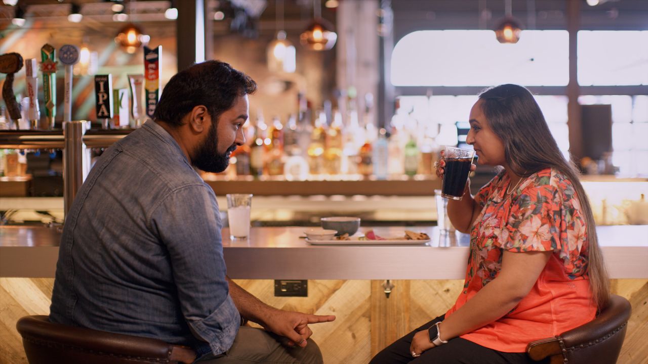 Vyasar Ganesan (left) and Rashi (right) on episode six of "Indian Matchmaking."