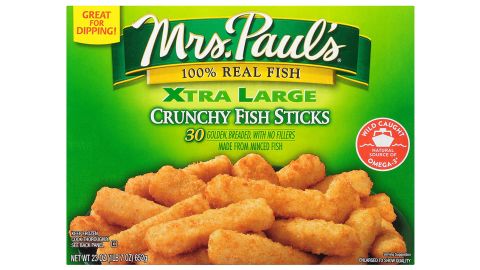 Mrs. Paul's Xtra Large Crunchy Fish Sticks, Frozen Seafood, 30 Count