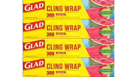 Glad Cling Wrap Plastic Food Wrap, 4-Pack