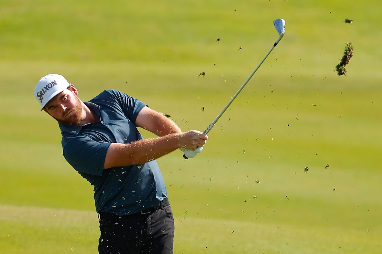 No. 5: American Grayson Murray -- average 313.8 yards -- plays his shot on the 10th hole during the first round of the Puerto Rico Open at Coco Beach Golf and Country Club on February 20, 2020 in Rio Grande, Puerto Rico.