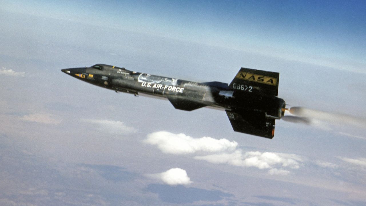 The X-15 pictured in the skies above California.