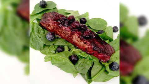 Salmon and a blueberry glaze make this summer dish a health powerhouse.