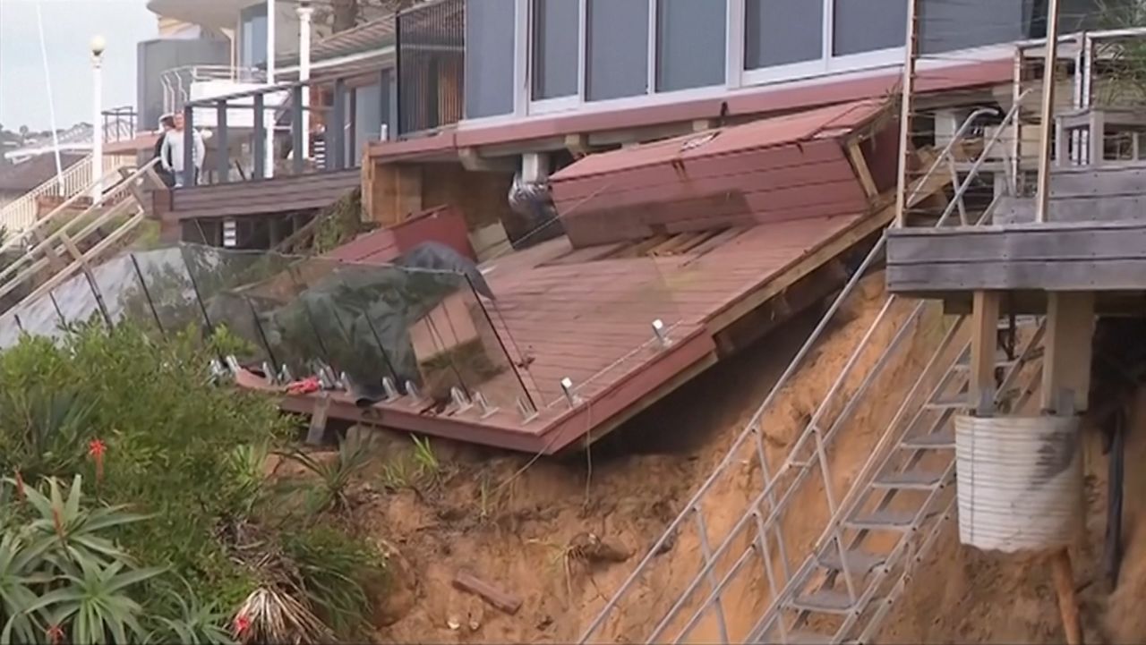 Coastal erosion near local homes in Wamberal, Australia, on July 20.