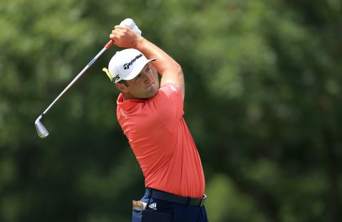 World No. 1: Jon Rahm of Spain plays his shot from the first tee during the final round of The Memorial Tournament on July 19, 2020 at Muirfield Village Golf Club in Dublin, Ohio. Rahm's victory at the competition ensured the Spaniard replaced Rory McIlroy at the top of the world rankings. Seve Ballesteros and Rahm are the only Spaniards to hold the top ranking.