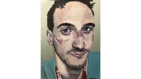 This man works in the intensive care unit at Cambridge University Hospital in England.