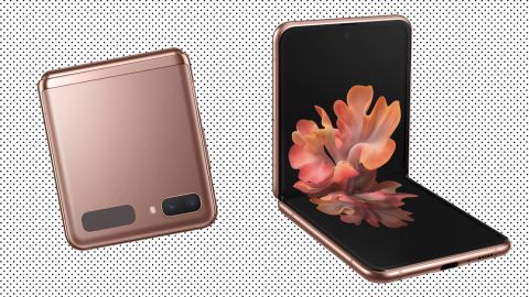 underscored samsung galaxy z flip 5g mystic bronze