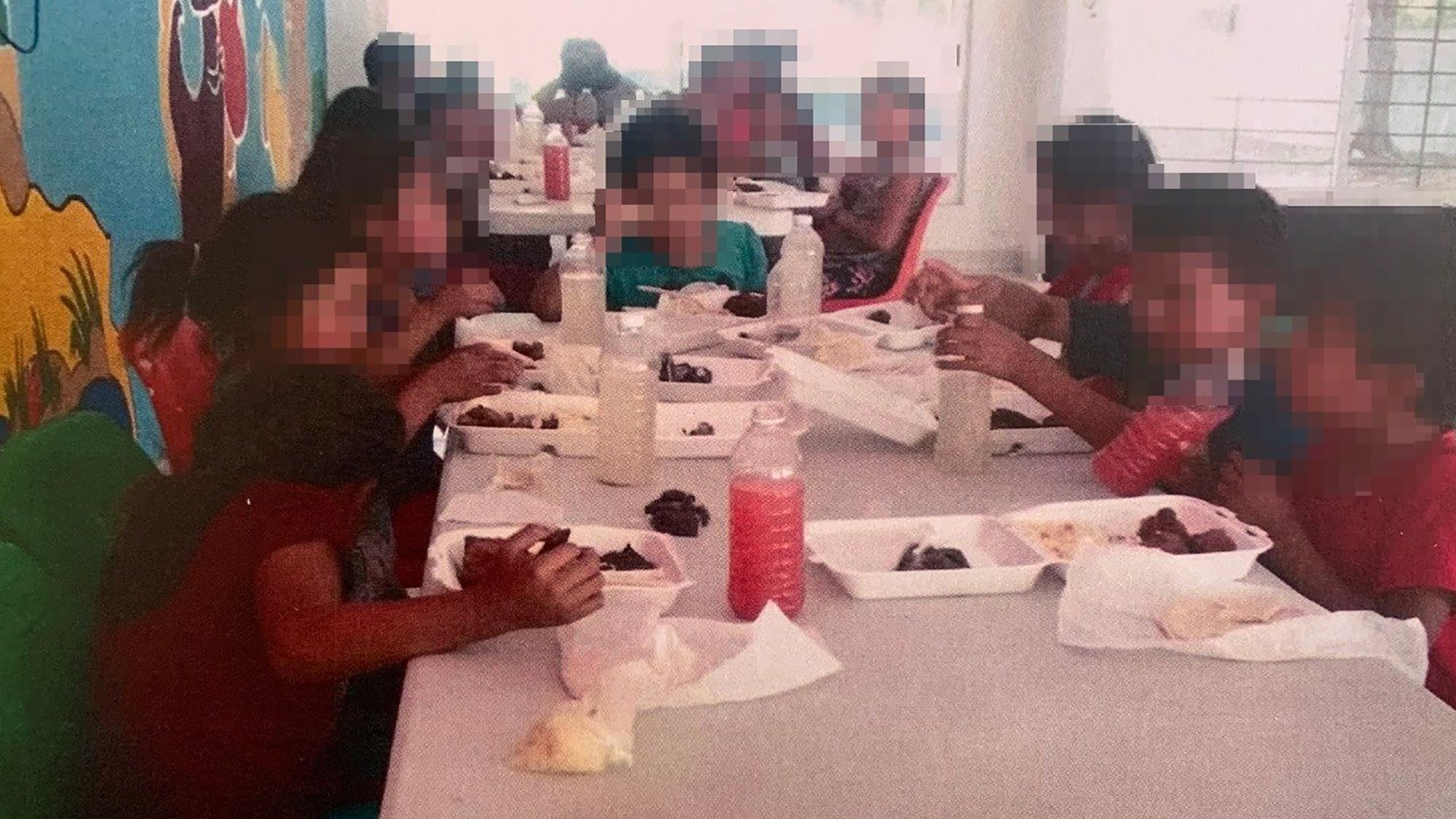 Local government released this photo of the children with their faces blurred.