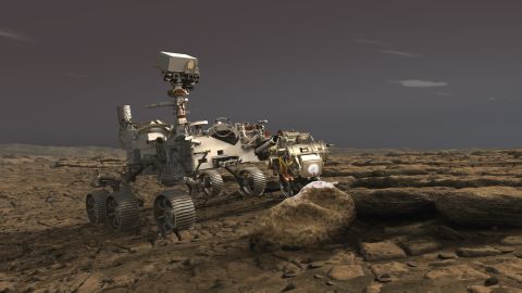 A rendering of NASA's Perseverance rover on Mars. The probe is due to arrive at the red planet in February 2021.