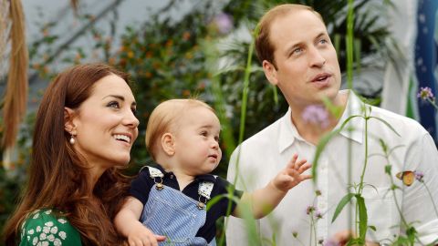 Prince George and his parents visit a butterfly exhibition at London's Natural History Museum in July 2014.
