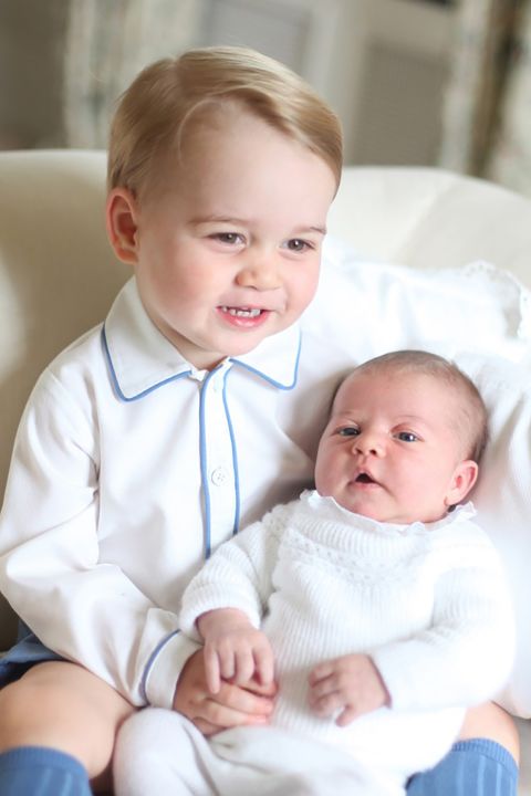 Catherine, the Duchess of Cambridge, took this photo of Prince George and Princess Charlotte shortly after Charlotte's birth in 2015.