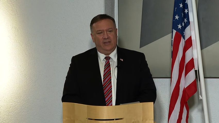 US Secretary of State Mike Pompeo gives a press conference and addresses the US closure of China's consulate in Houston, Texas.