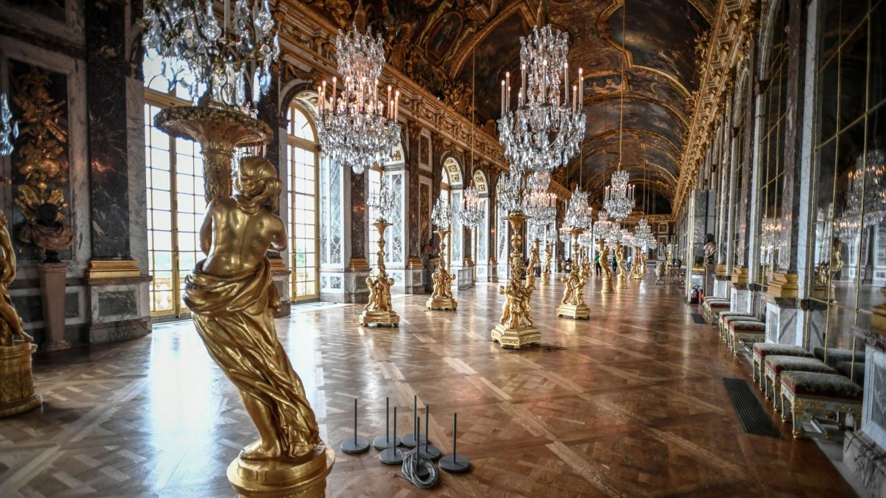 <strong>Versailles, France: </strong>The Palace of Versailles' Hall of Mirrors awaits visitors on the eve of its reopening on June 6. 
